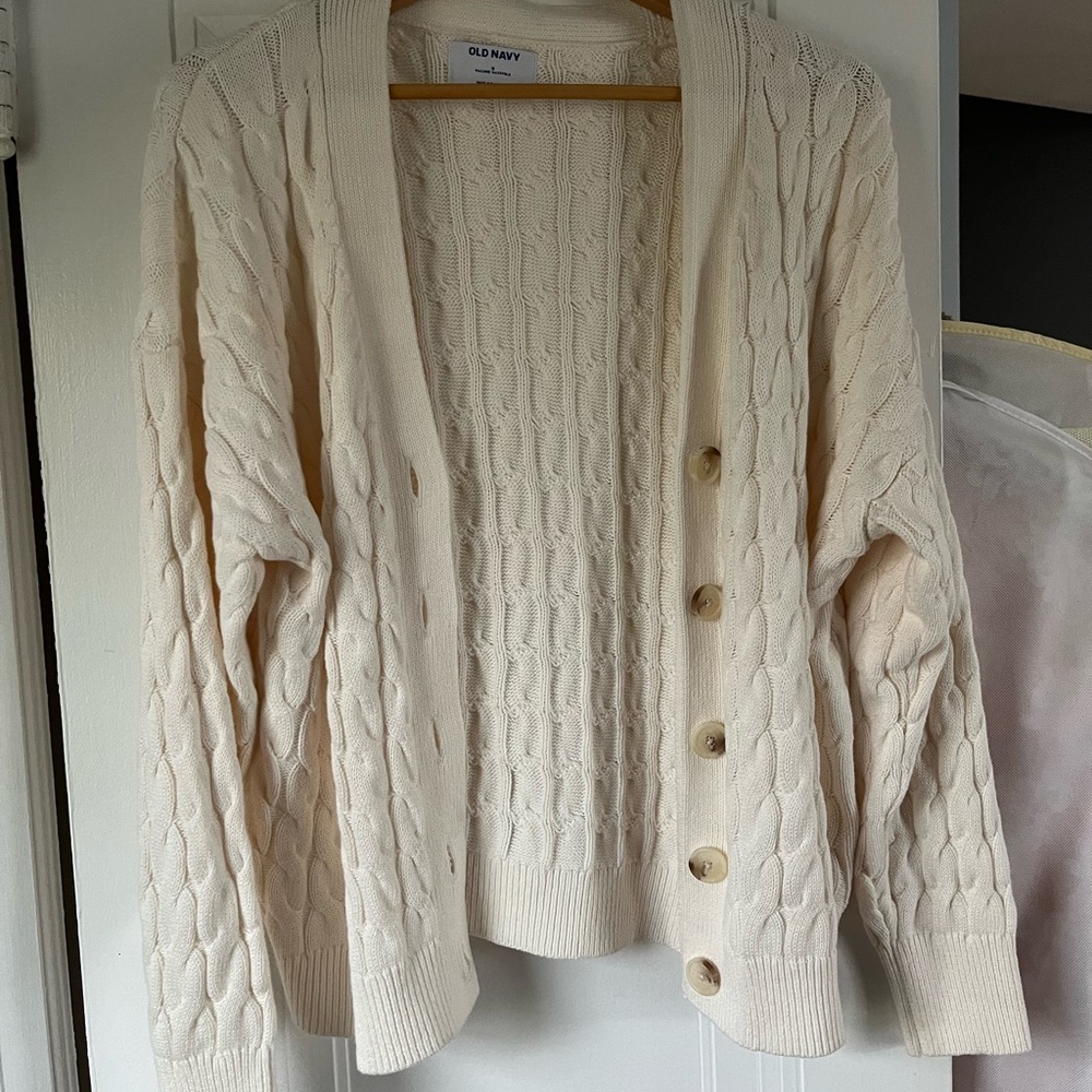 Old Navy Oversized Slouchy Cable-Knit Cardigan Sweater